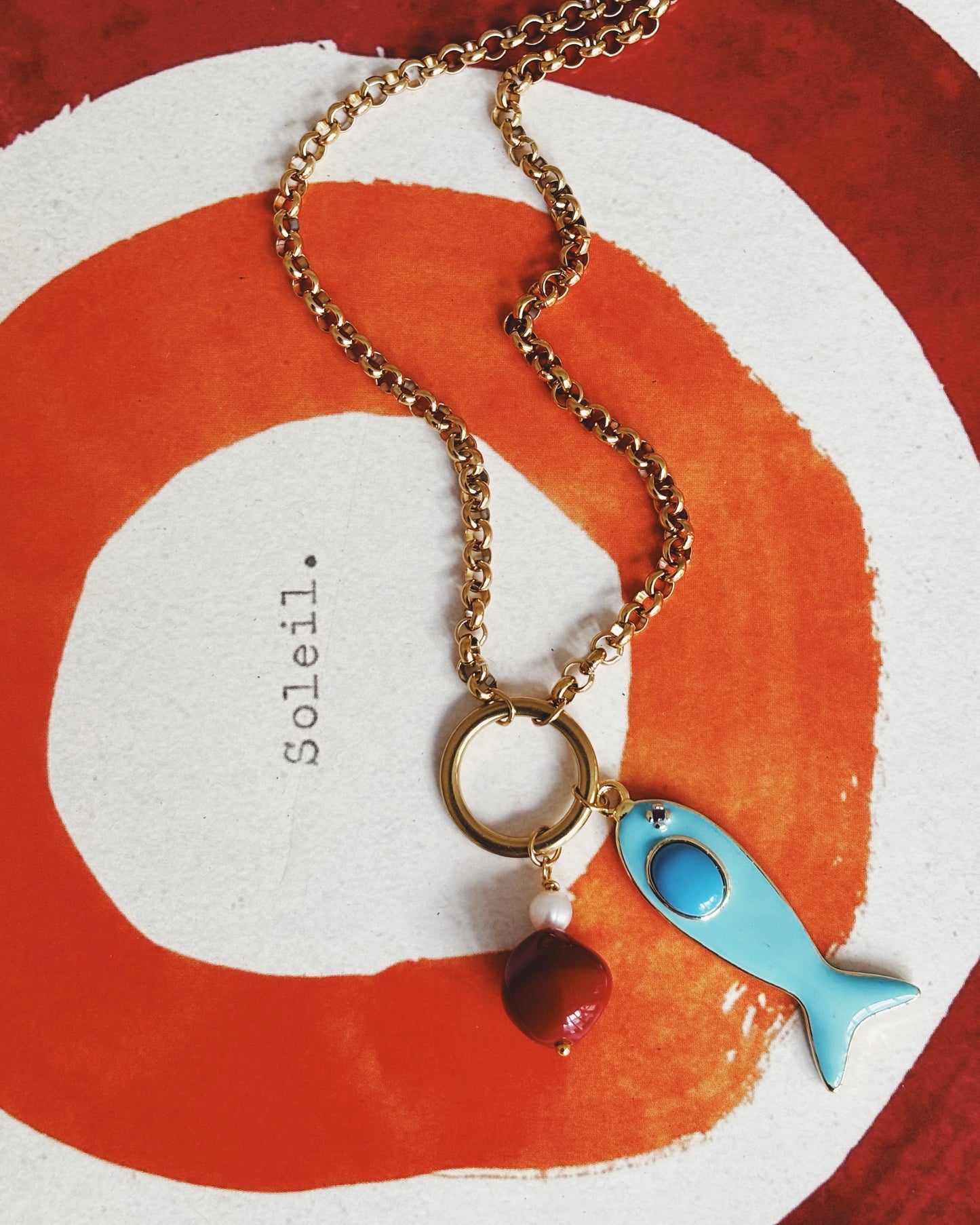 Light Blue Fish Necklace