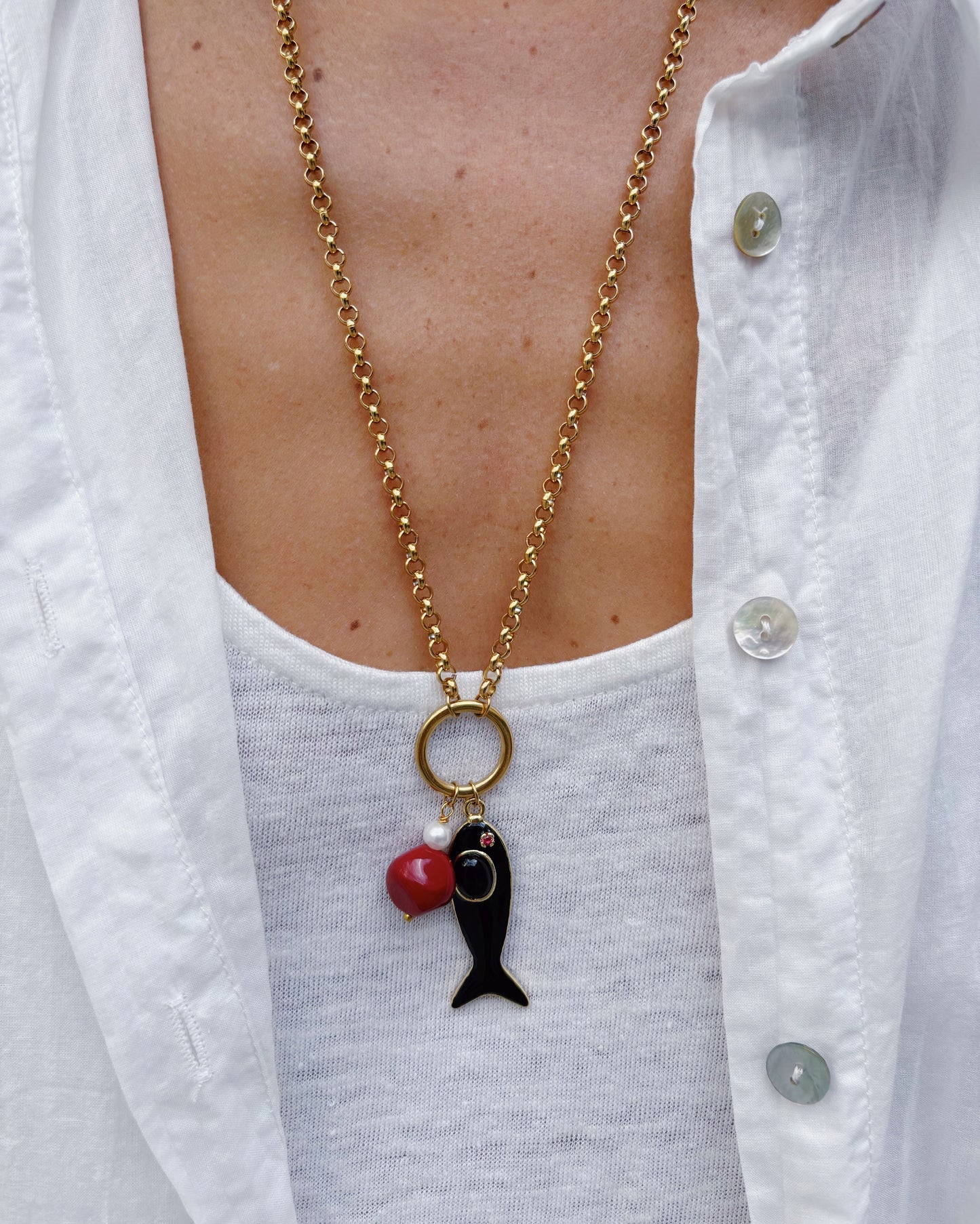 Black Fish Necklace