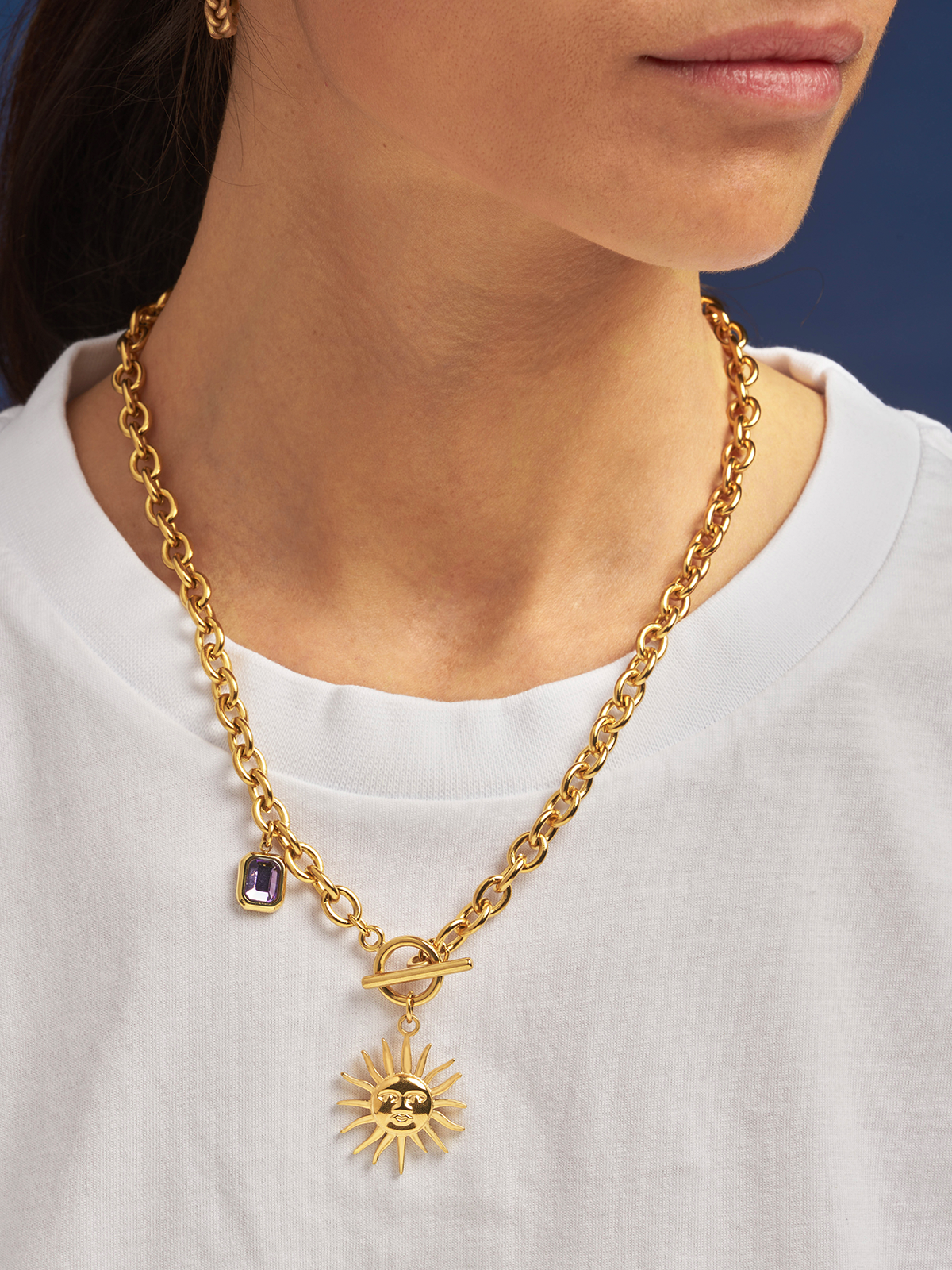 Helios Face Necklace