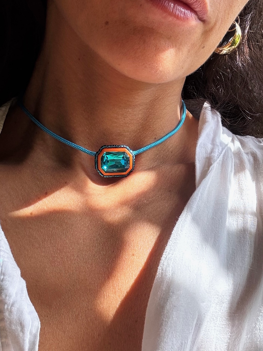 Choker Turquoise&Orange