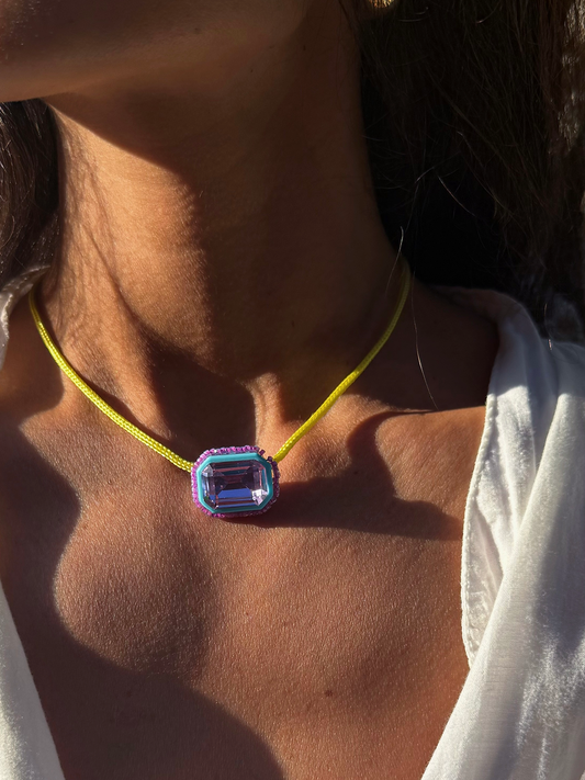 Choker Yellow&Lilac