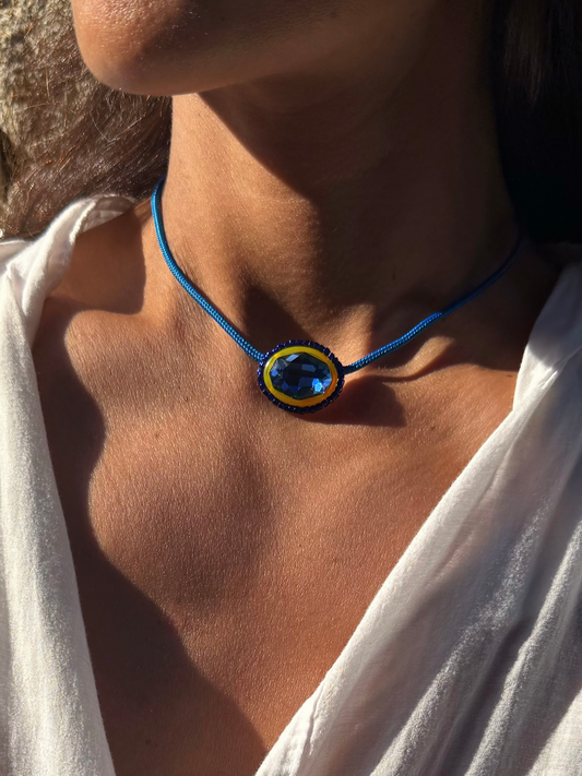 Choker Blue&Yellow
