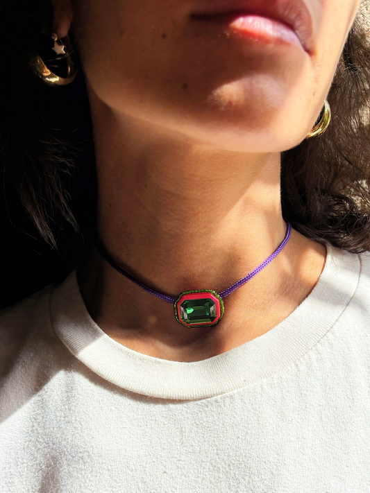 Choker Purple&Green