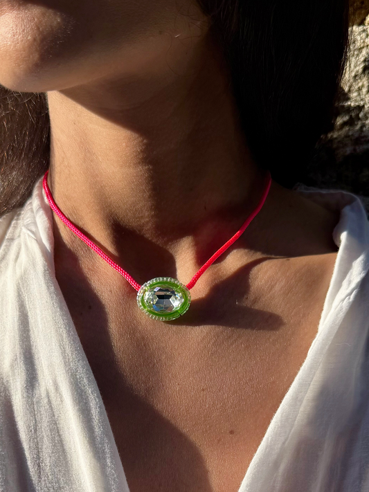 Choker Pink&Green