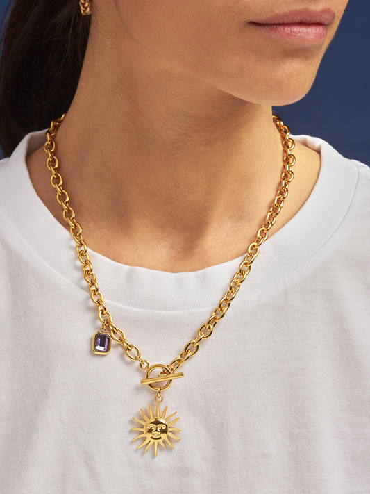 Helios Face Necklace